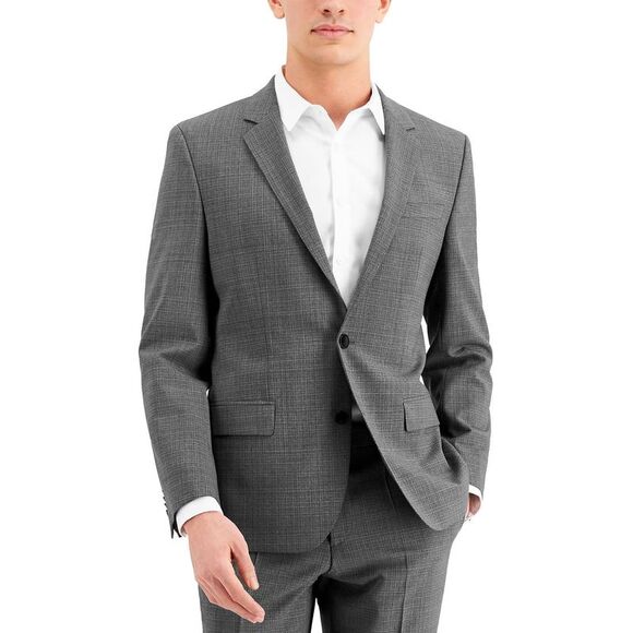 Hugo Boss Mens Henry Slim-Fit Textured Wool Suit Jacket 46...
